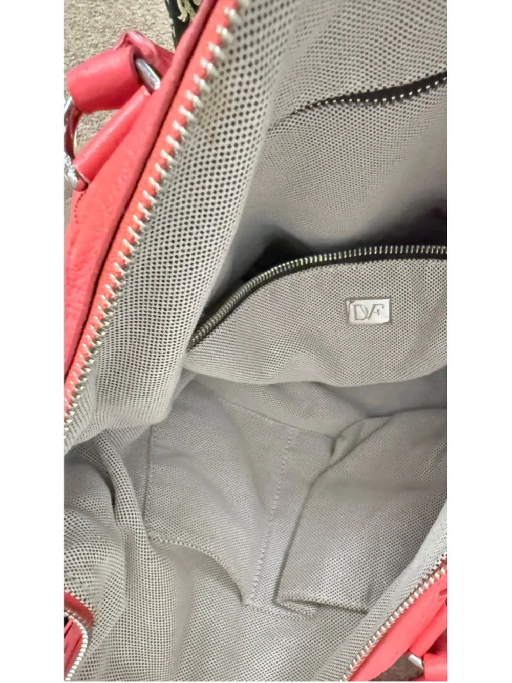 Women's DVF Hobo Bag Red Leather Tassel Handbag